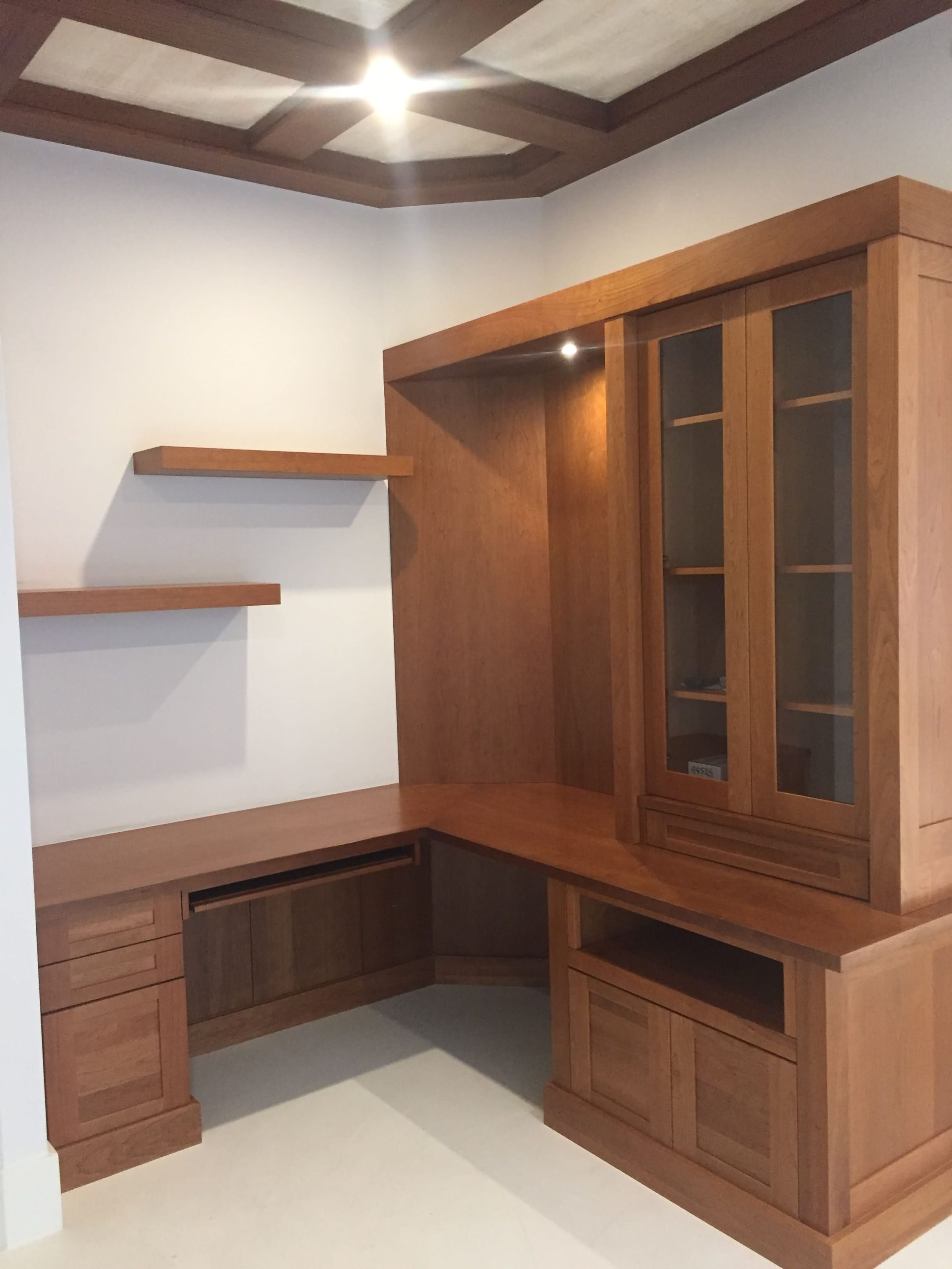 Custom Cherry Office Cabinetry